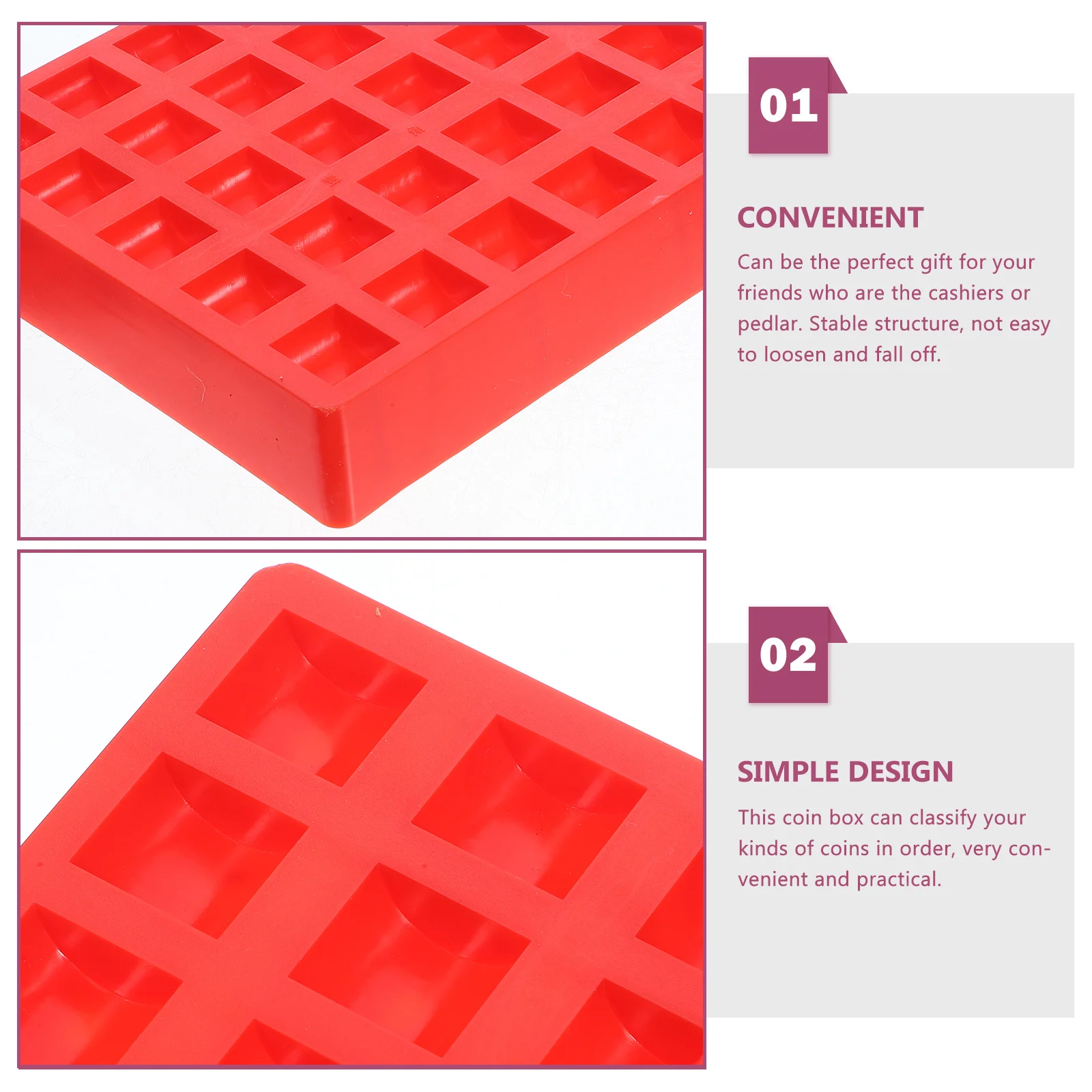 Hard Coin Money Box Plastic Storage Organizer for Dollar Silver Coins Bank Teller Market Vendor Retail