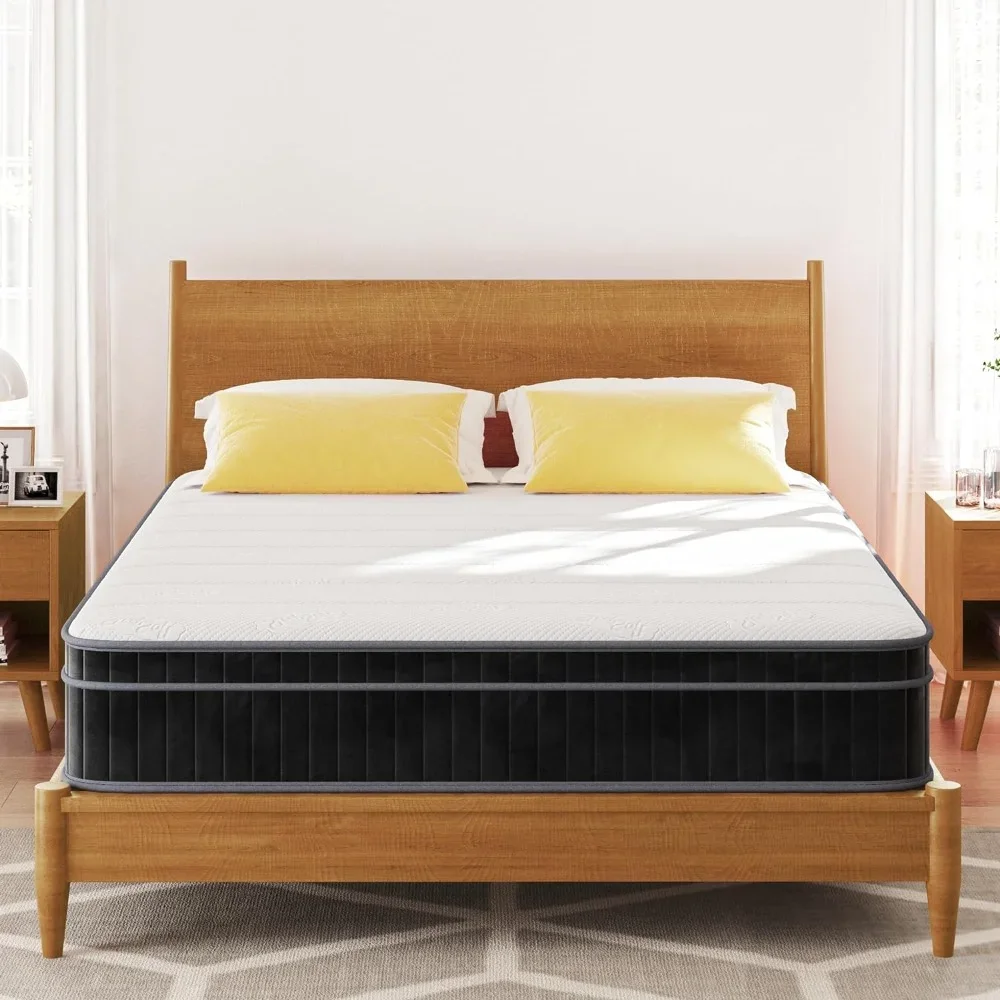 Queen Mattress,Cooling gel memory foam spring mixed mattress, 12 inch, box,Queen Mattress.