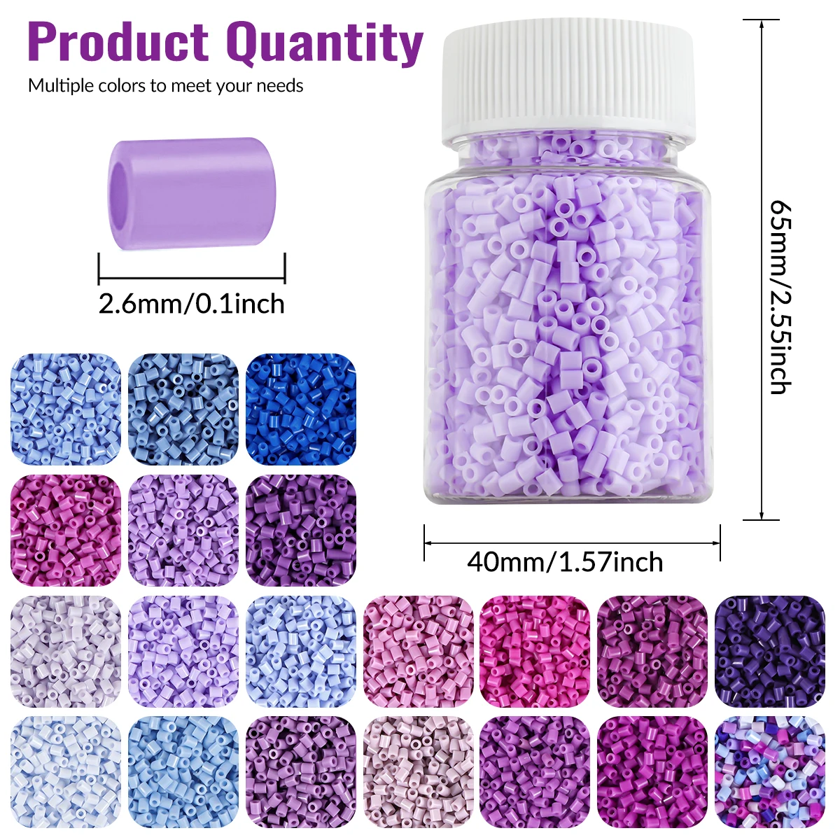 2.6 مللي متر بلون صغير أسطواني الخرز الاكريليك فاصل فضفاض الخرز لصنع المجوهرات سوار ذاتي الصنع قلادة النتائج