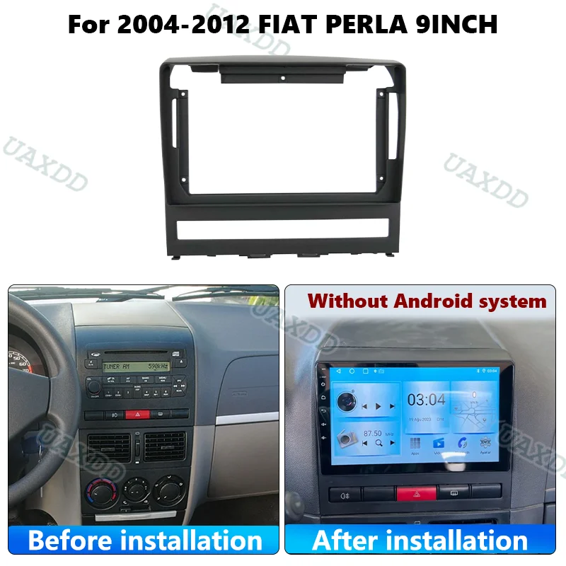 2 Din Kit dashboard Car for 2004-2012 FIAT PERLA 9INCH Fascia Panel Frame Automotive center console plastic accessories interior