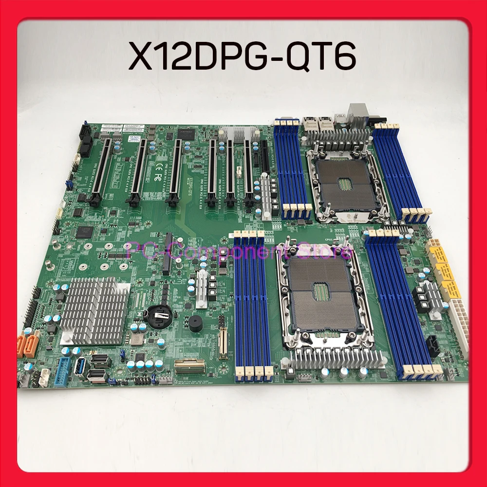 For Supermicro Workstation Motherboard LGA-4189 DDR4 3rd Gen Scalable Processors PCI-E 4.0 M.2 IPMI2.0 X12DPG-QT6