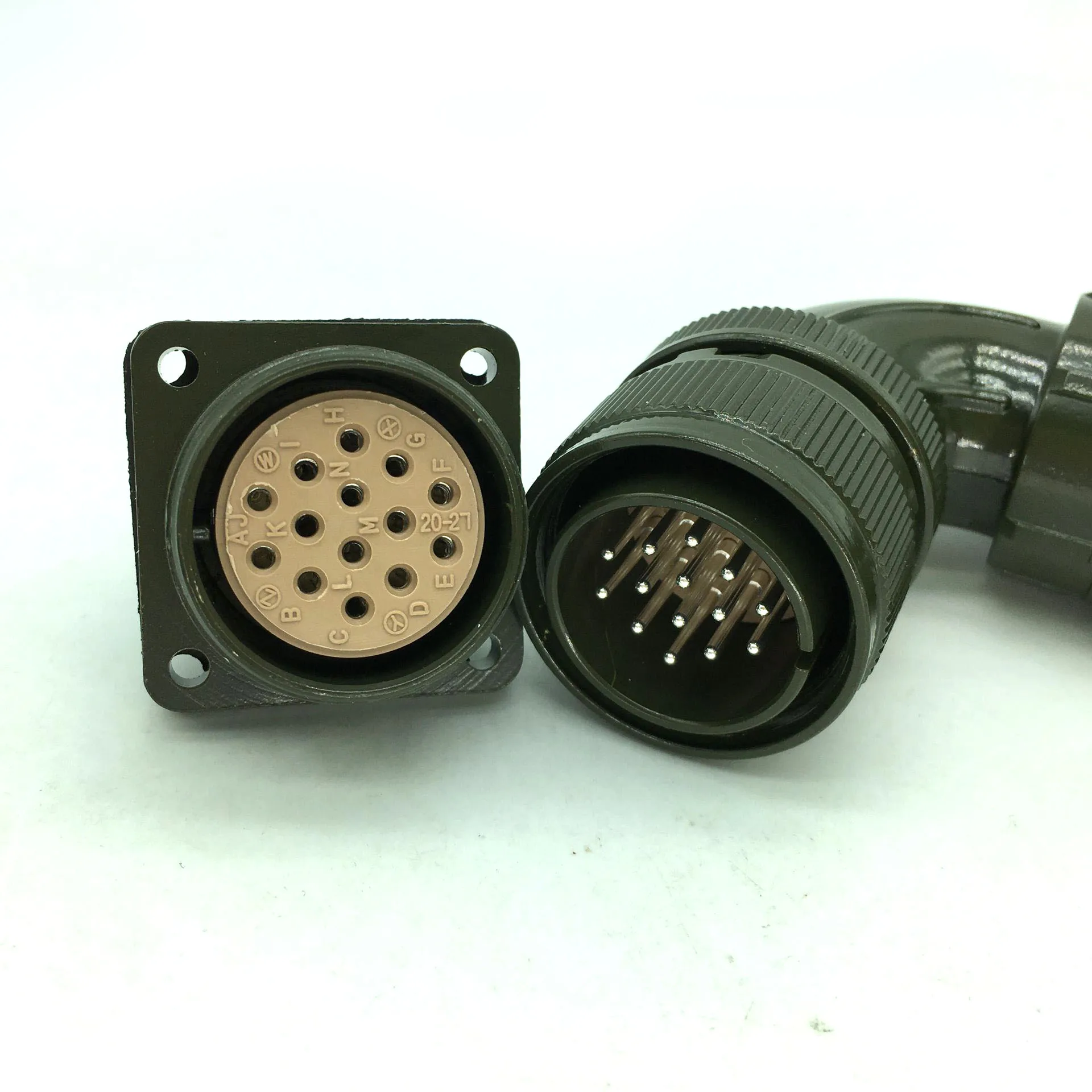 5015 Serie Connector Straight/Elbow GX30 14-Pin Elbow Military Standard Aviation Plug Socket MS3106A20-27P Reverse Installation