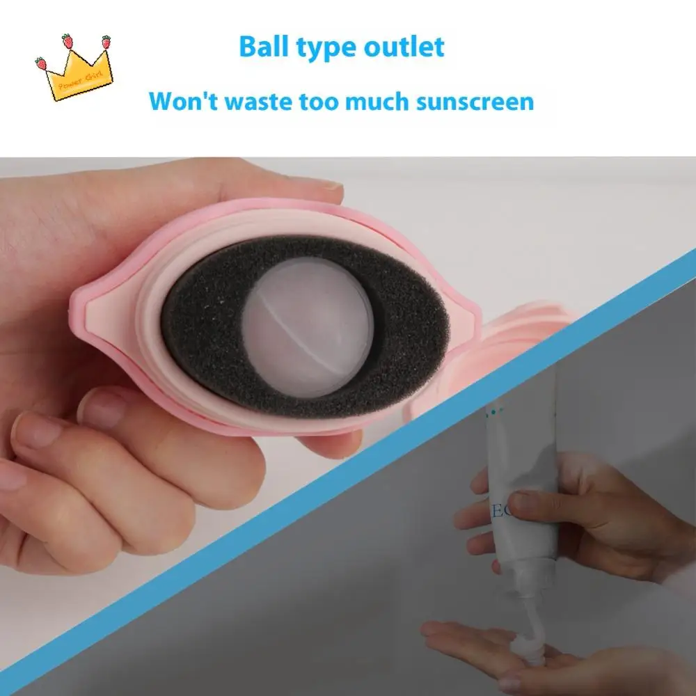 

Silicone Suncream Roller Applicator Stitching Color Oval Sunscreen Lotion Applicator Refillable Cosmetics Tool