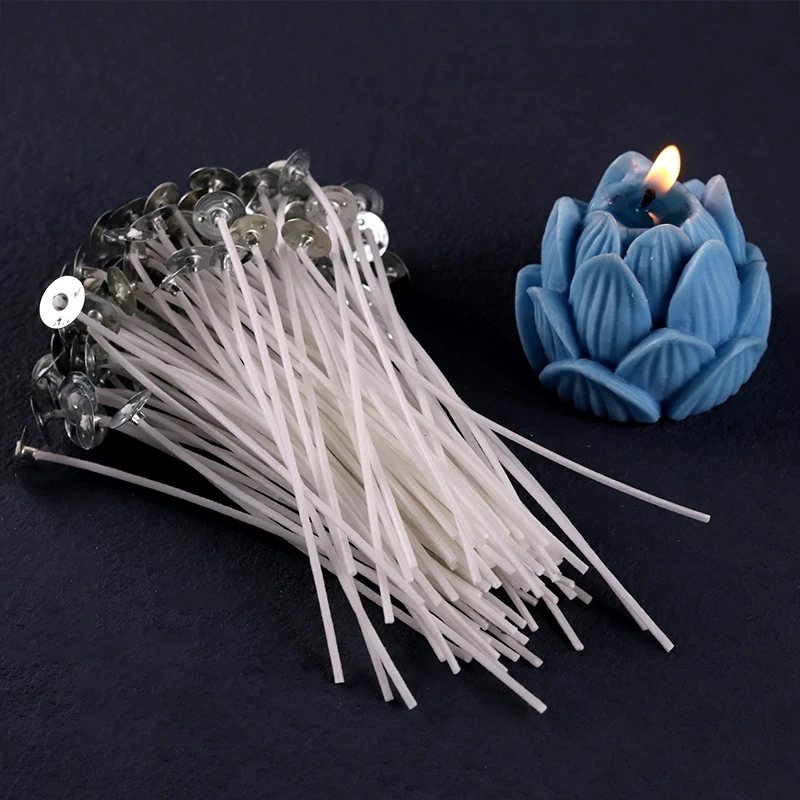 5-20cm 100Pcs Cotton Candle Wicks Smokeless Wax Cotton Thread Pure Core DIY Candle Making Pre-Waxed Wicks Party Supplies Tool