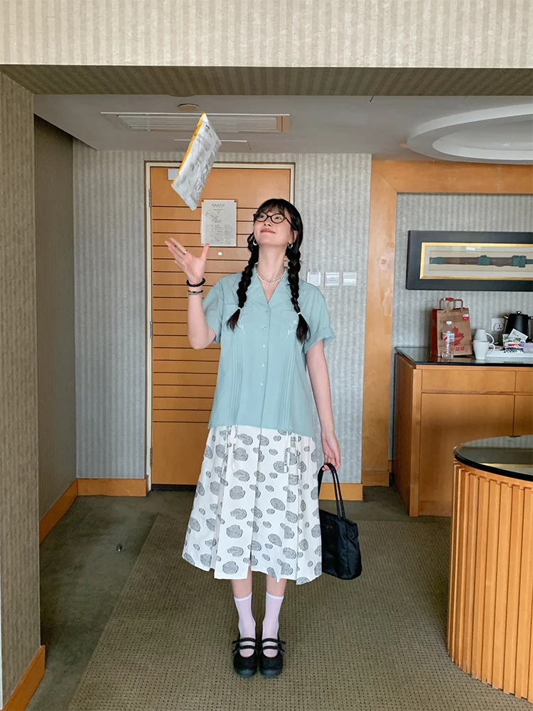 

Винтажная плиссированная женская летняя юбка MOWENTI с высокой талией, А-силуэт, для создания моложавого образа