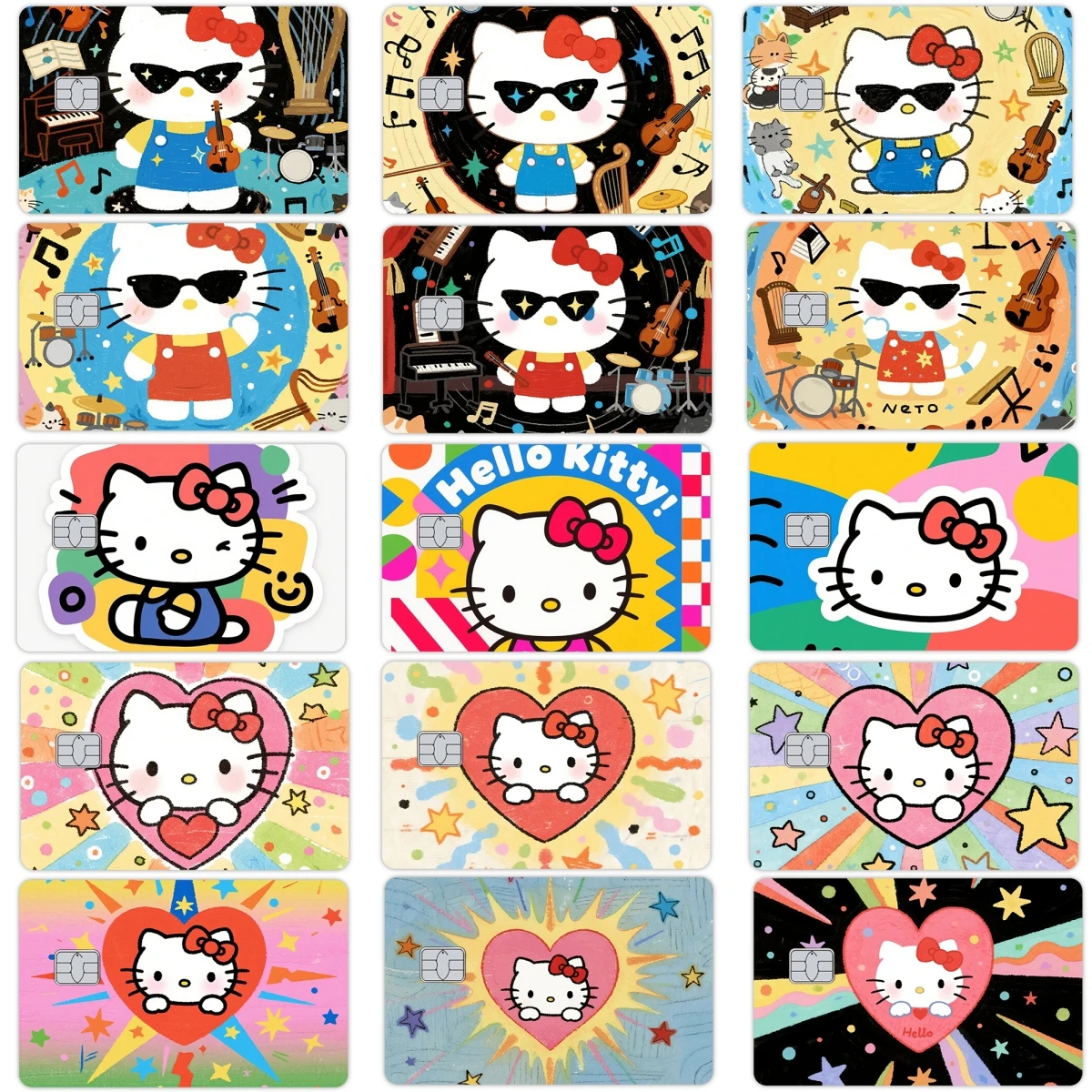 

Hello Kitty аниме Love Pattern Kawaii мультяшная наклейка на кожу кредитной карты для банка Visa дебетовая карта декоративная крышка подарок на день Святого Валентина