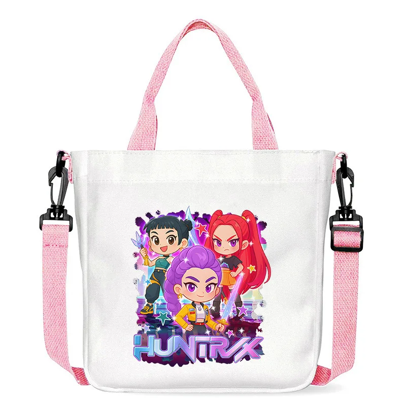 نقل لطيف K-Pop شيطان الصيادين حقيبة قماش قنب موضة مطبوعة حقيبة يد الكرتون أنيمي التنقل المحمولة كتاب تخزين أكياس جيب الهدايا #4
