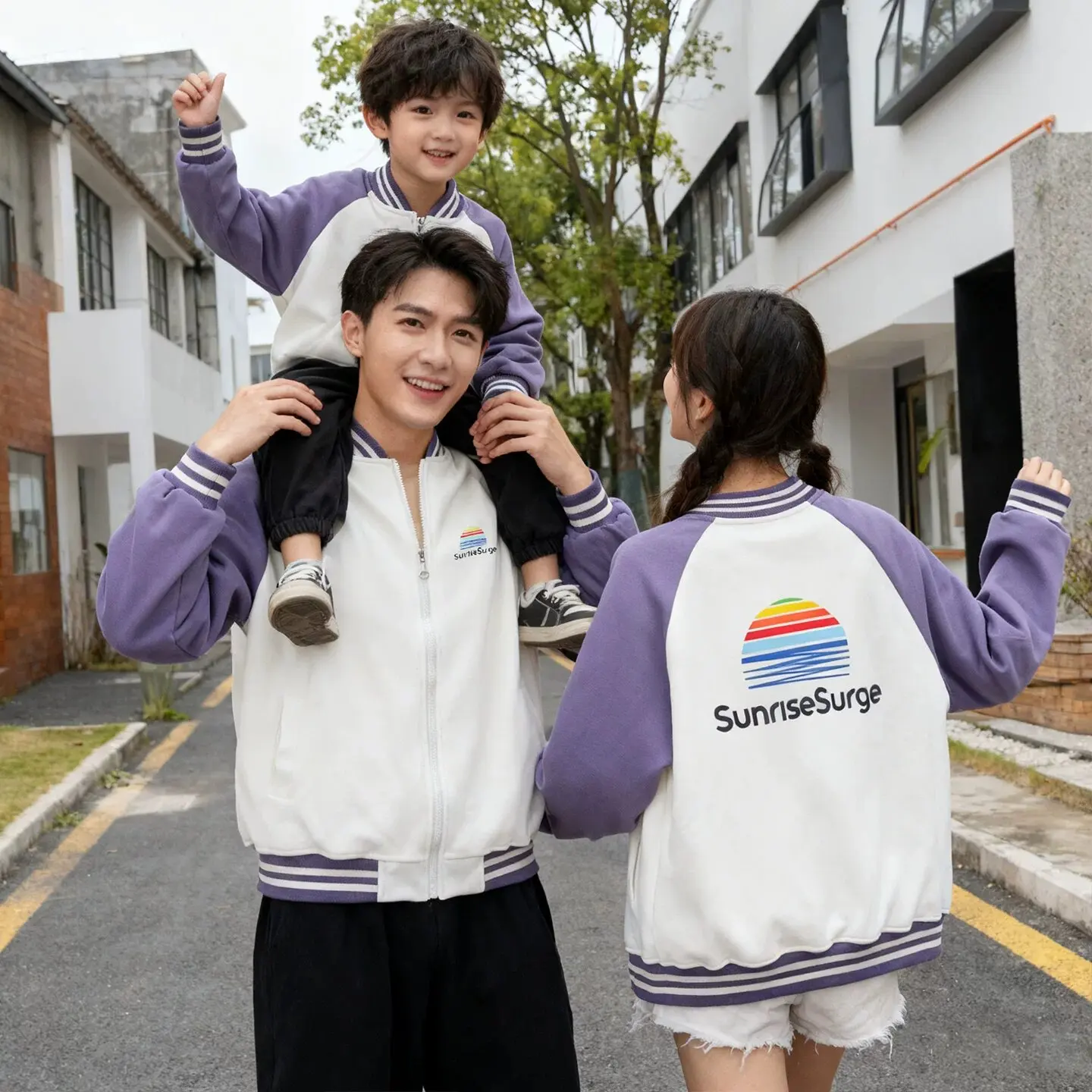 Family Clothes Dad Mom and Daughter Son Matching Coat Fashion Mother and Baby Girl Boy Jacket Spring Parent-child Clothing Tops