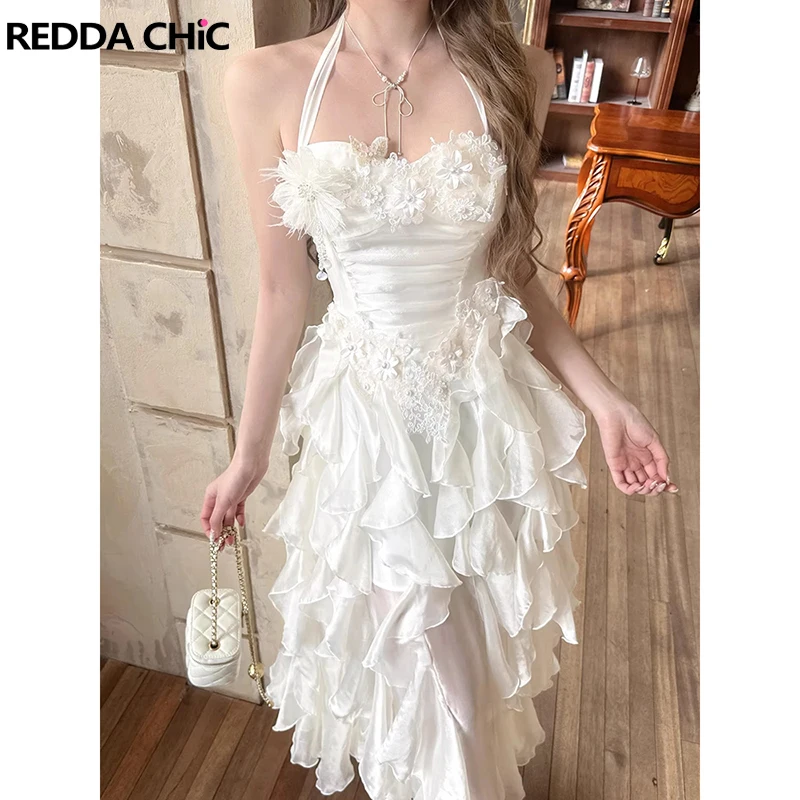 

Платье REDDACHiC Dreamy Floral Princess, женское, с разрезом спереди, на бретельках, с аппликацией, корсетное, макси, для дня рождения, в стиле Лолита