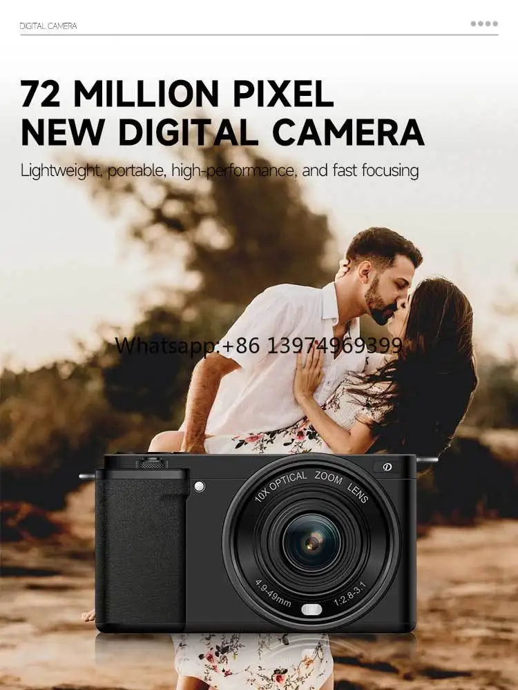 Flip Screen 10X Optical Zoom Auto Focus 72MP 5K Digital Camera Vlogging Camera for Vloggers Photography and Content Creators