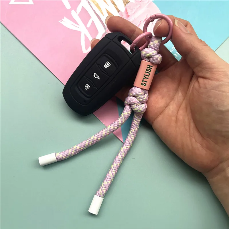 Key Chain Heavy Metal Keyring Lanyard Anti-lost Keychains Personalized Keychain Birthday Gift for Couples Small Fresh Bag Charm