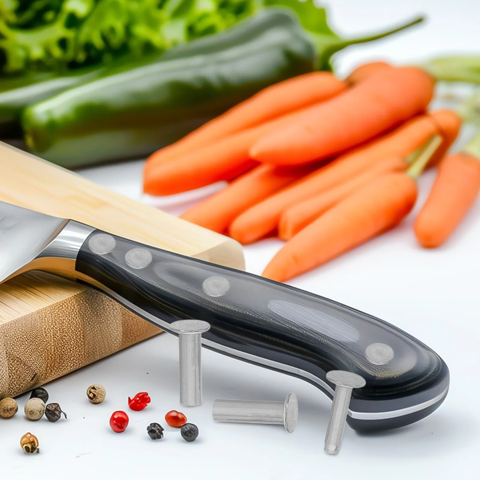 

7 Pairs Kitchen Cutter Handle Pins Cutlery Rivet Screws Cutlers Rivets Heavy Duty Grip Knife Fasteners