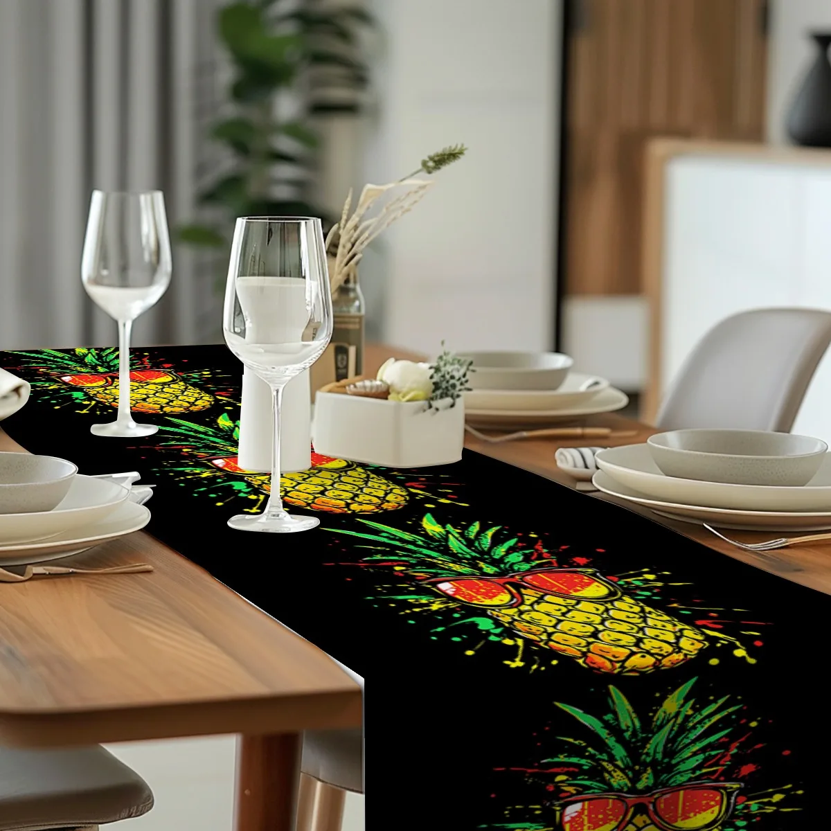 print table runner Ram Head with Peony Flowers Vintage Style Long cloth Party Decor,Tabletop Protection,Dresser Scarf,Decorative