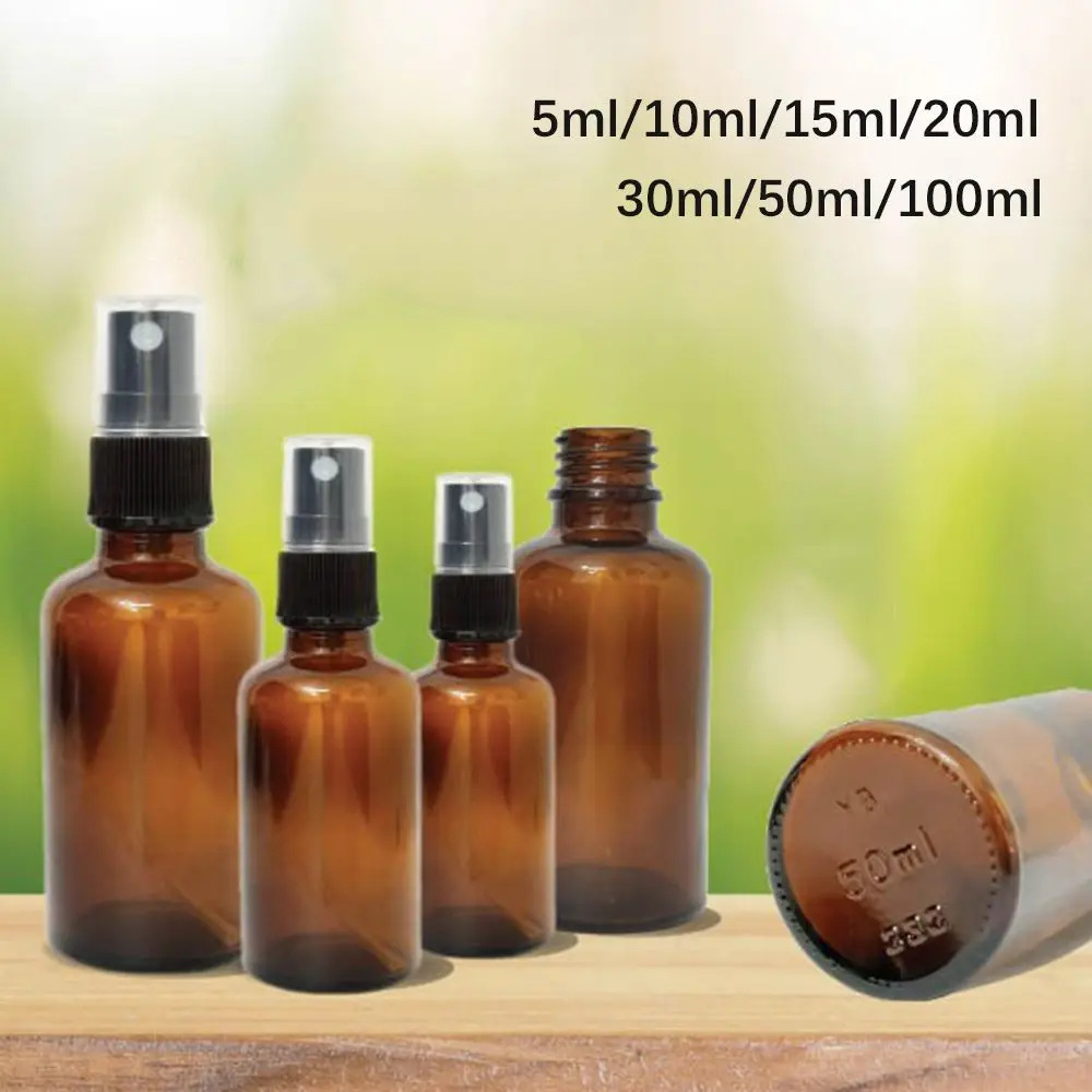 

Glass Serum Aromatherapy Oil Travel Sample Bottle Refillable Container Amber Spray Bottle Cosmetic