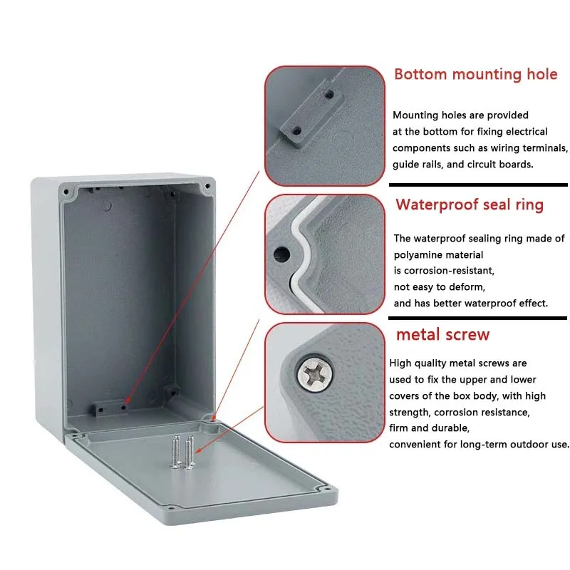 IP67 Cast Aluminum Waterproof Junction Box Outdoor Electronic Project Explosion-proof Sealed Enclosure Case for Electronic