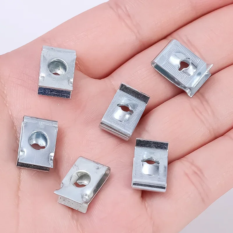 Metal U-clips for M4 and M5 Screws Car Bumper Fender Trim Panel Fastener U-shaped Self Tapping Screws Clamp Parts