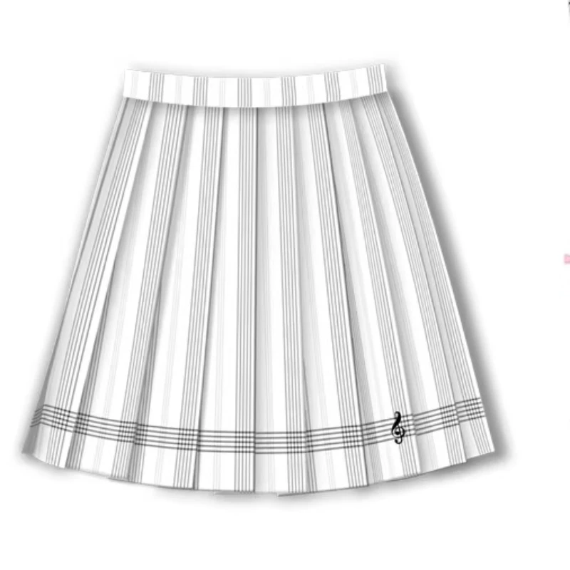 Chic Anime Music Note Embroidered JK School Uniform Skirt Classic Design Sweet Girls College Stylish Pleated Skirts Summer Lady