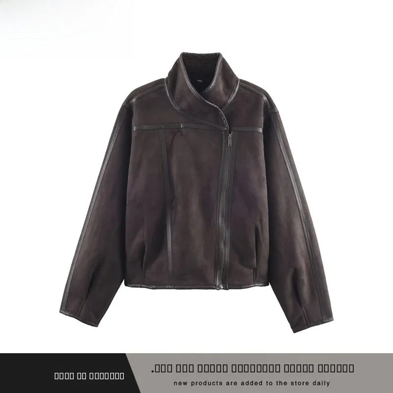 

Faionable Double-Sided Jaet Outerwear ZR Sle New Autumn Winter Women's Clothing Versatile Outer Layer Polyester Fiber