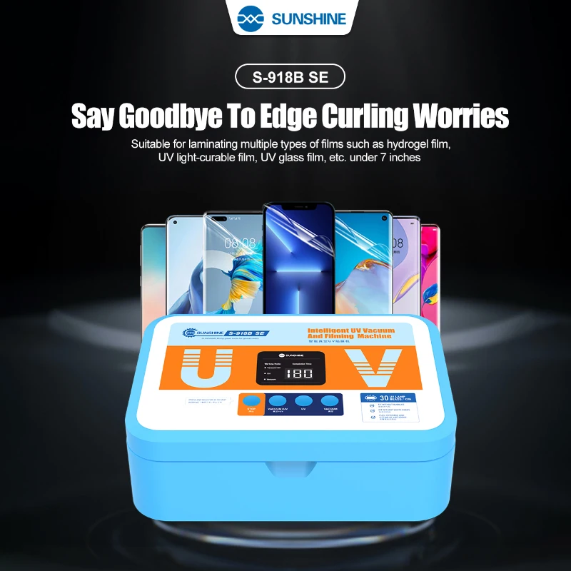 Sunshine-se Intelligent Vacuum uv Filming Machine Cura uv Vacuum Holding Machine Aplicação Filme Ferramentas de Reparo S-918b
