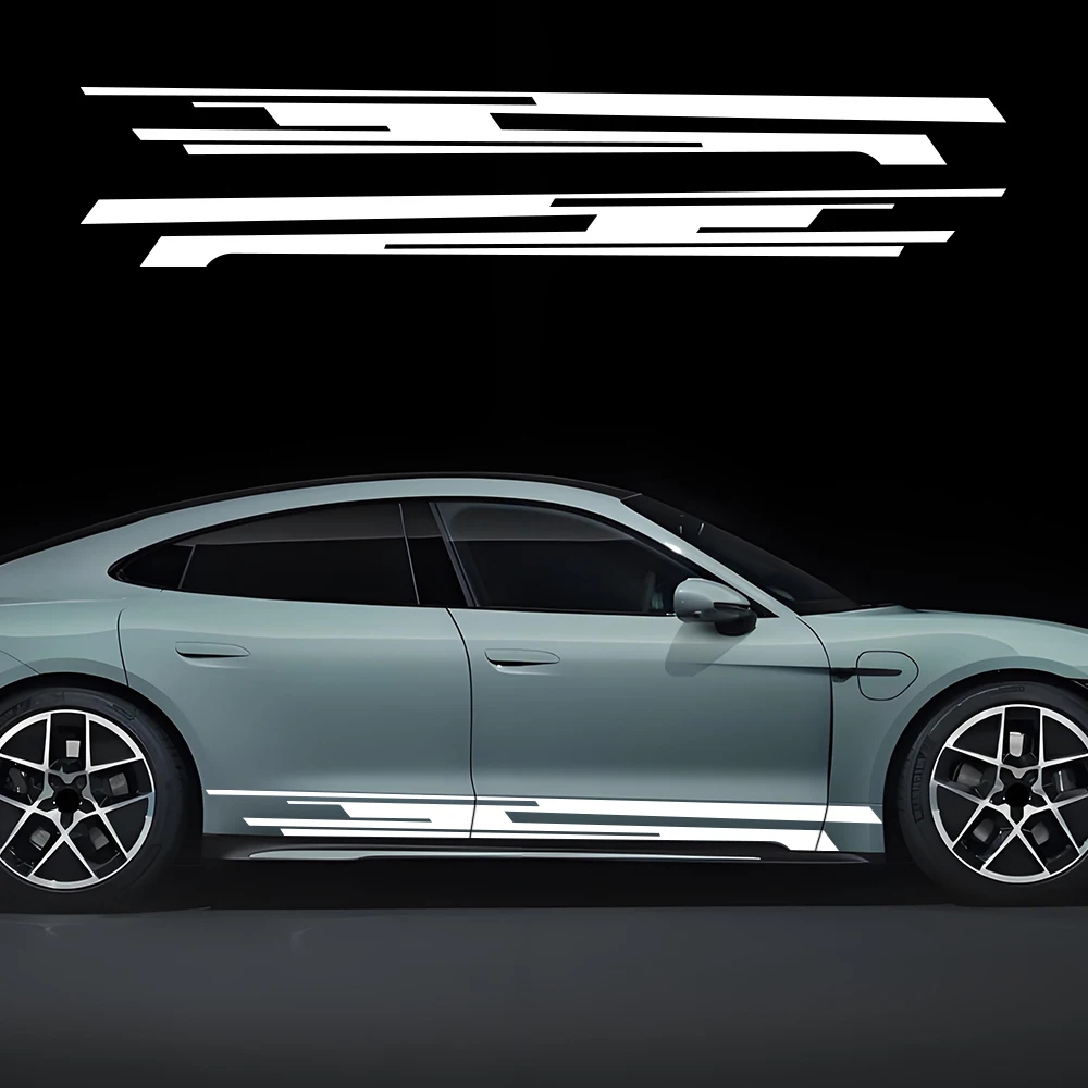 

Для Porsche Taycan боковые наклейки на дверь автомобиля, комплект автонаклейки, виниловая пленка, водонепроницаемые наклейки из ПВХ, внешние автомобильные аксессуары