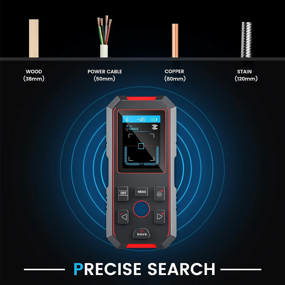 Noyafa NF-518S Wall Scanner LCD Display Metal Detector Laser Rangefinder for Metal AC Cable Wood Stud Find Digital Level Detect