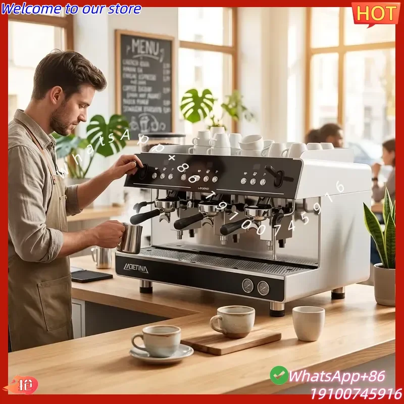 2026Hot Professional Italy Commercial Commercial Triple Head 3 Group Barista Espresso Machine Cappuccino Coffee Maker