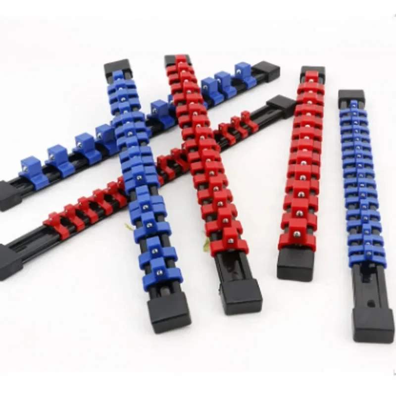 15Pack ABS Plastic Socket Organizer Rail Replacement Clips, 1/2 3/8 1/4 Drive Spring Loaded Ball Bearing Socket Holder Tool Rack