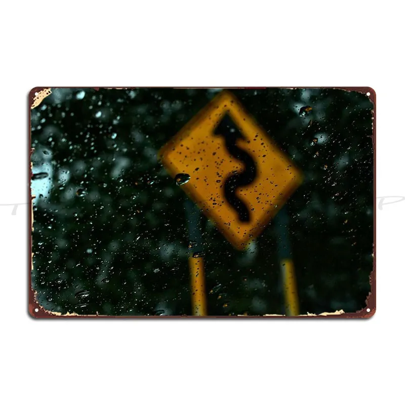 Winding Road Sign Metal Sign Kitchen Wall Decor Cinema Customize Printing Tin Sign Poster