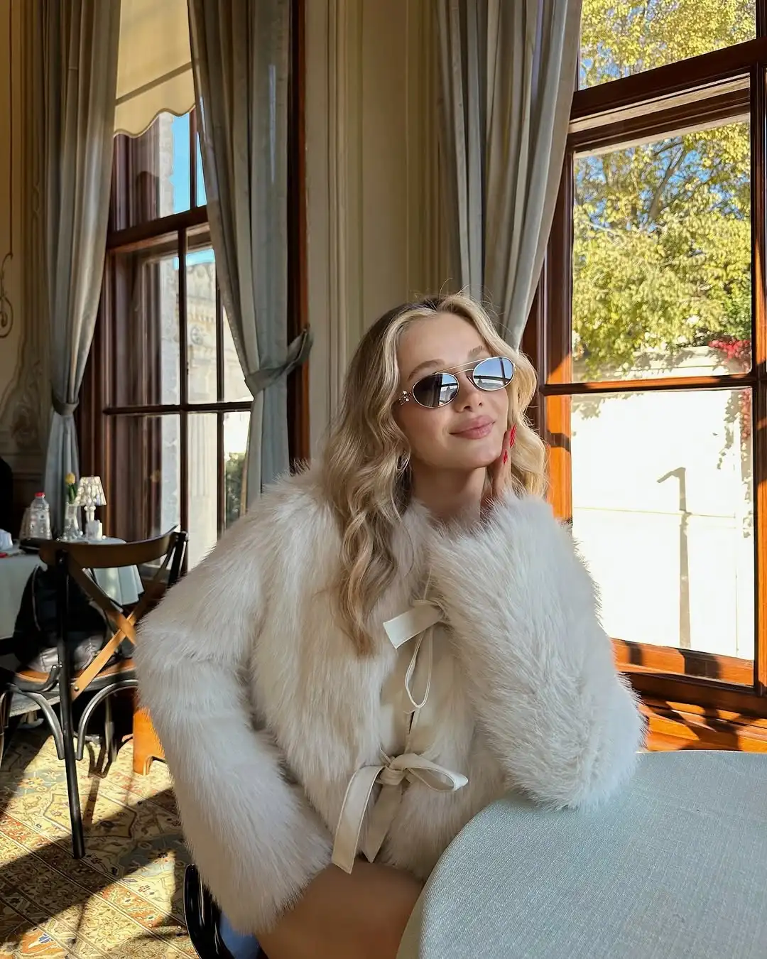 Feminino elegante arco rendas até casaco de pele do falso casual manga cheia em torno do pescoço solto curto outerwears senhora inverno jaqueta de deslocamento diário