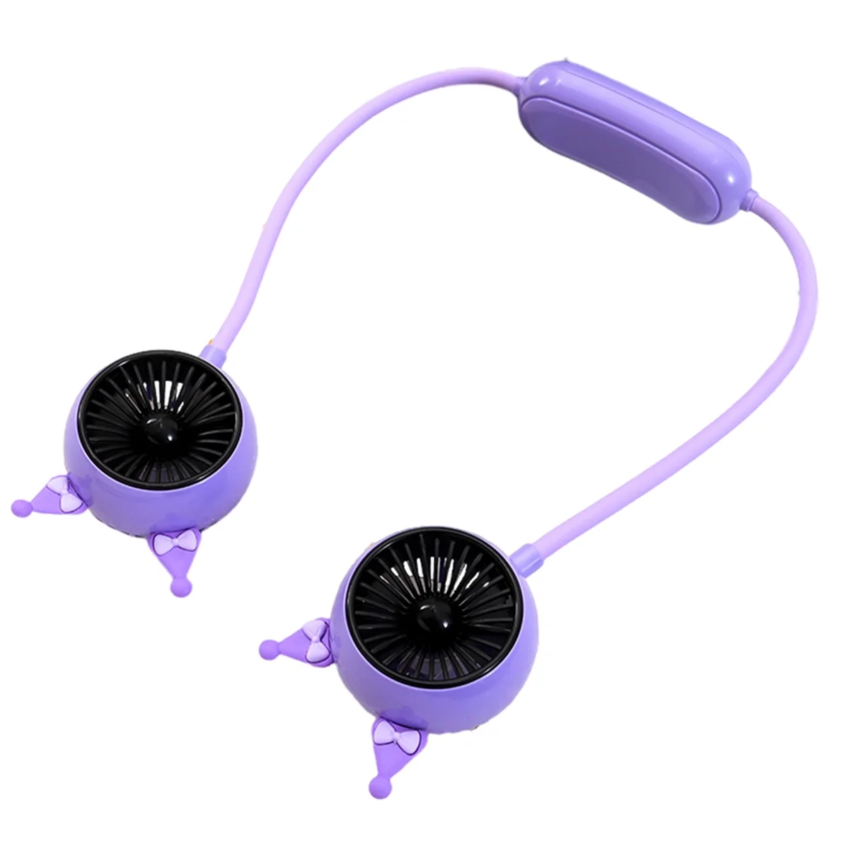 Neck Fan 300-500mah Battery Operated Neckband Fan Hand-Free Wearable Personal Fan for Hot Flashes Home Purple