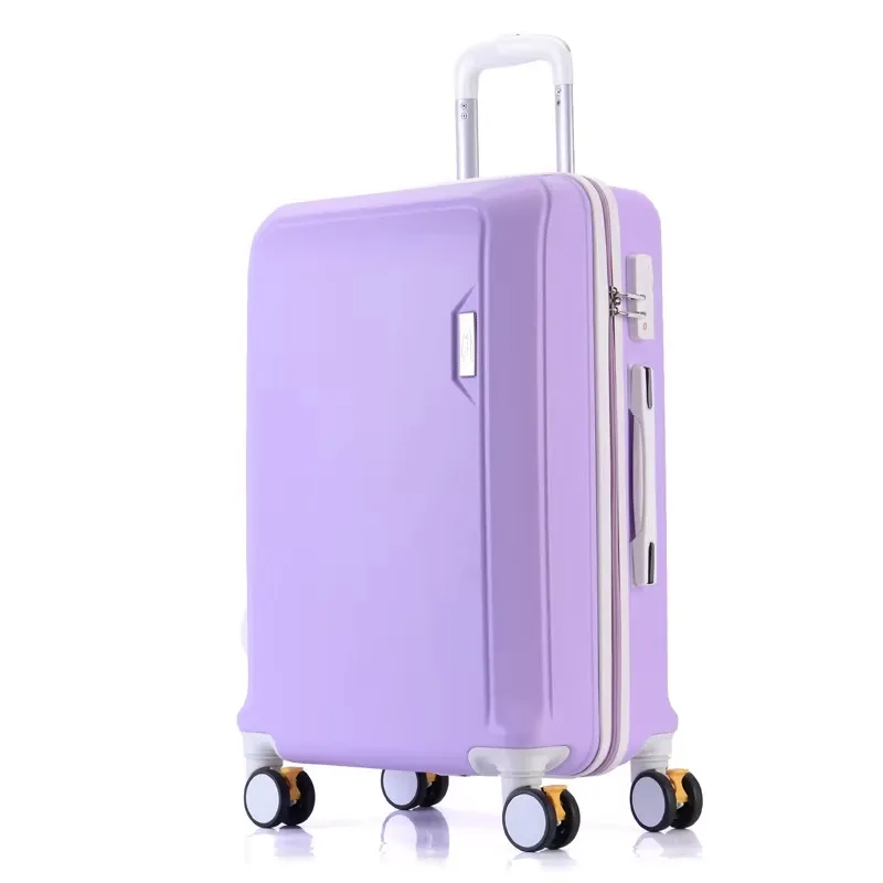 Valise violette résistante aux rayures de 26 pouces, Double tige, coque rigide en Abs avec point de verrouillage combiné