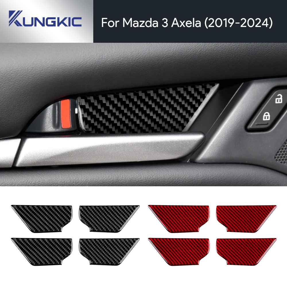 

For Mazda 3 2019-2025/CX-30 2020-2025 Real Soft Carbon Fiber Sticker LHD RHD Car Inner Door Bowl Panel Interior Trim Accessories