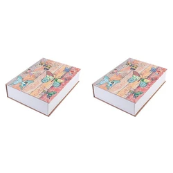 Caja de seguridad secreta para guardar joyas, Mini diccionario, libro de mariposa, cerradura de seguridad para llaves y objetos de valor, 2 unidades