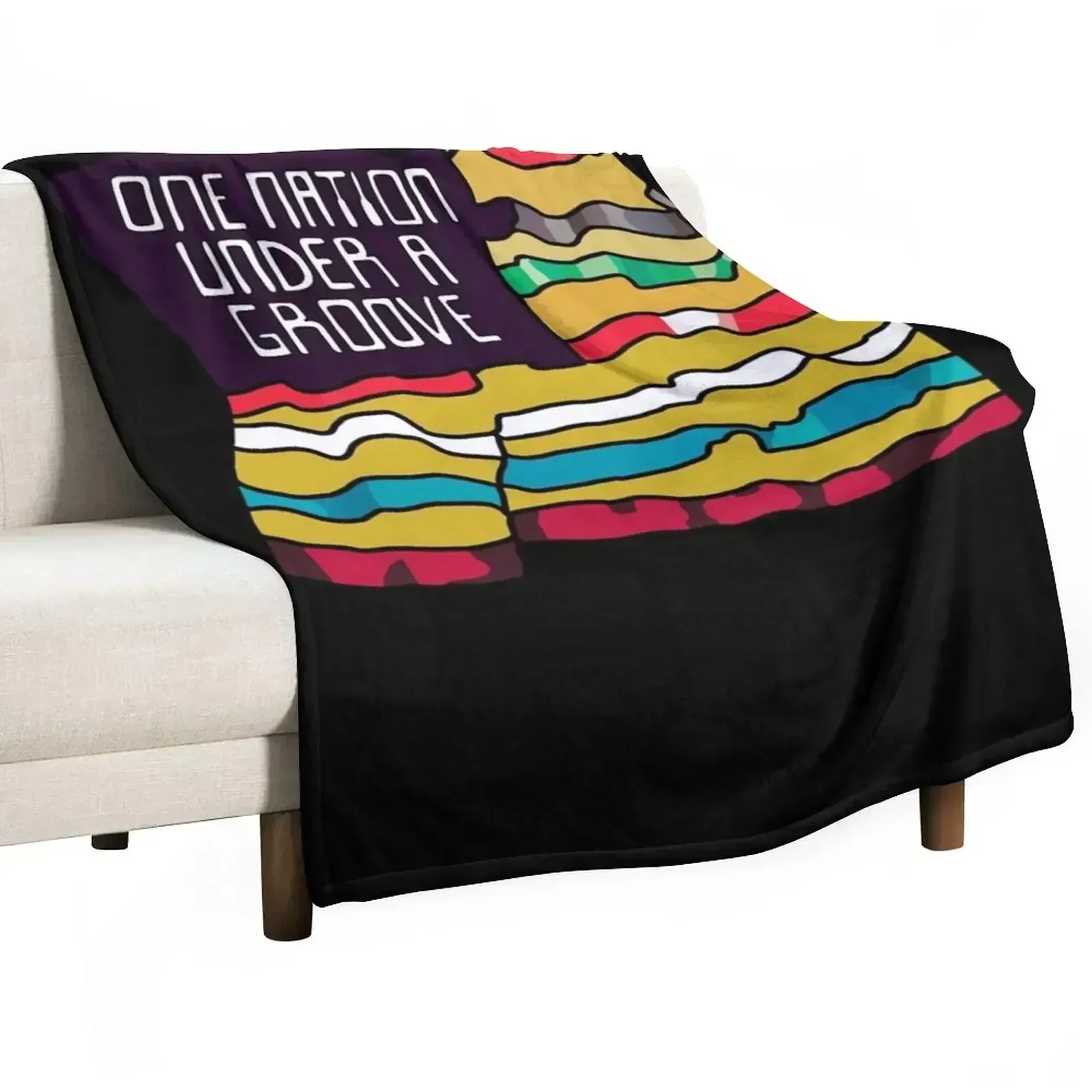 One Nation Under A Groove Funkadelic Quote Throw Blanket Shaggy Furry Soft Blanket for Bedroom Living Room