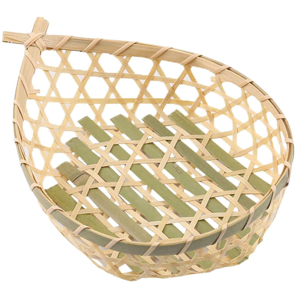 

Fish Shaped Bamboo Basket H woven Tray Kitchen Storage Fruits Snacks Tea Cake Home Decor Container Large