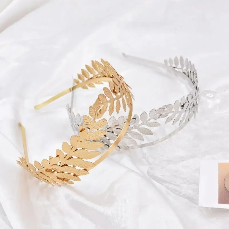 

39BB Witch Greek Golden Headwear Party Headband Bride Greek Animation Hair Hoop for Live Show Role Play