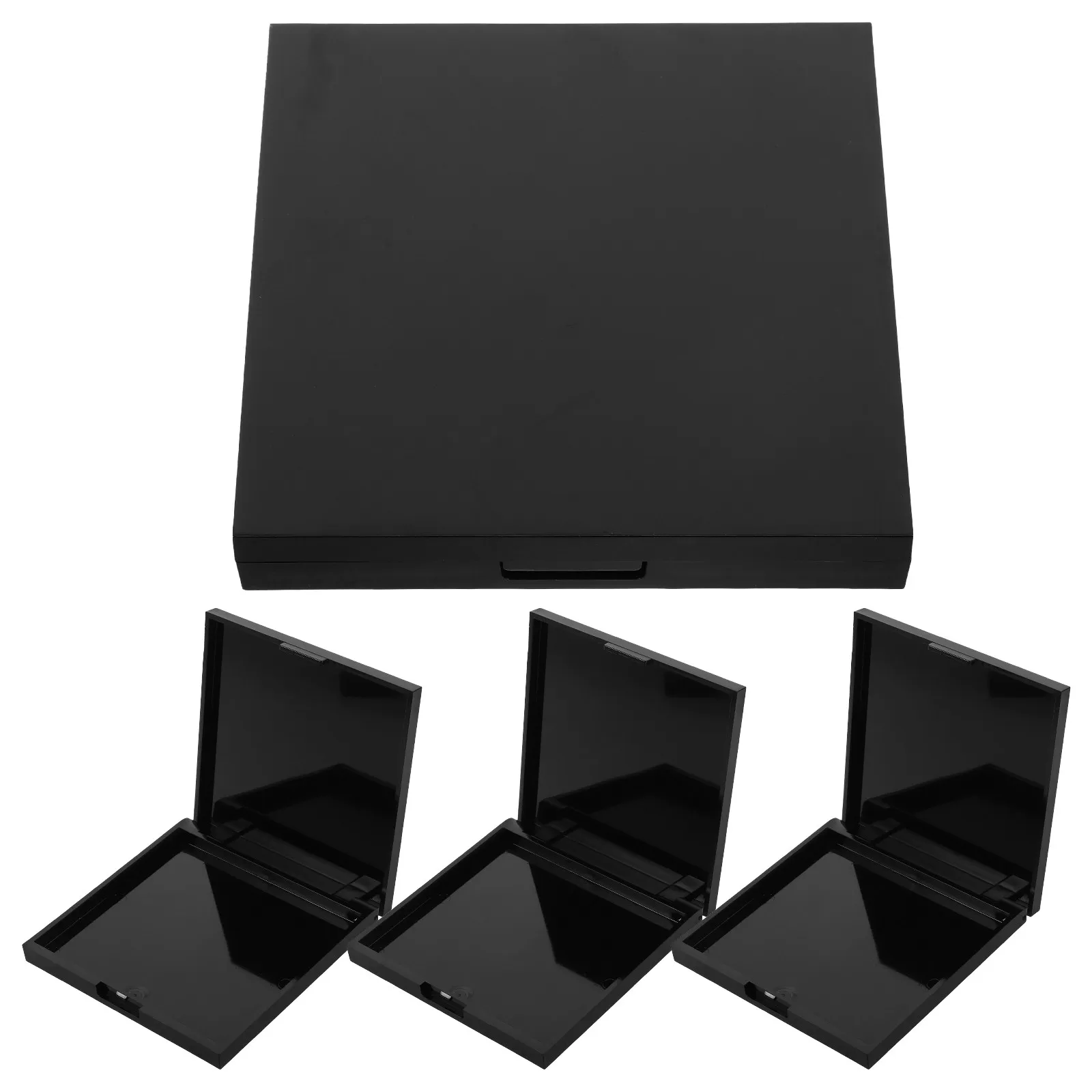 

4Pcs Jelly Glue Storage Box Uv Solid Gel Organizer Light-Proof Black Bottom Case Nail Glue Dark Storage for Press-on Nail Uv Gel