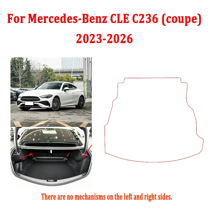 Rear Trunk Pad For Mercedes Benz CLE Accesorios C236 Coupe Easy Clean Storage Liner Rug Boot Carpet Pad Interior Car Accessories
