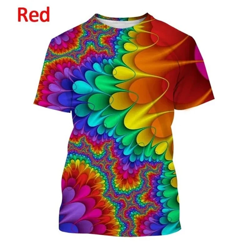 New Fashion Vintage Colorful Abstract 3D Printing Men\'s Short Sleeve T-Shirt Hip Hop Vertigo Hypnotic Unisex Casual Tees T Shirt