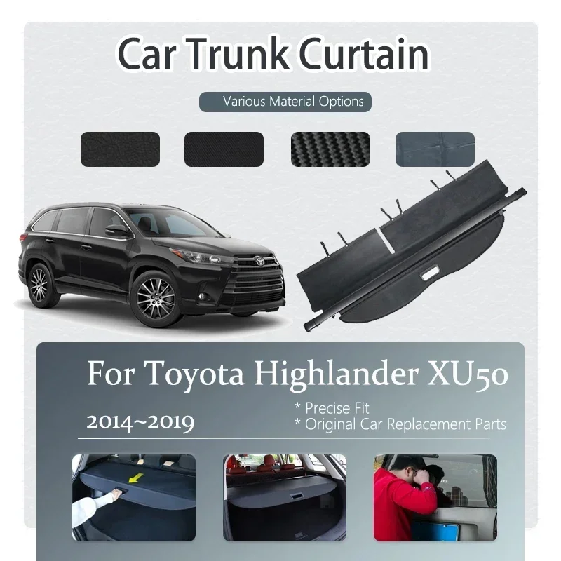 

Car Trunk Curtain Cover For Toyota Highlander Kluger XU50 2014-2019 Retractable Storage Trunk Rack Partition Shelter Accessories