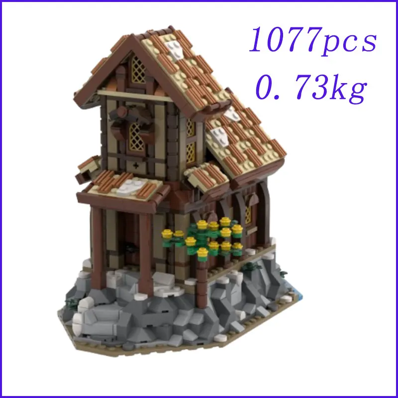 ชุดของเล่นตัวต่อ MOC-234703 1077 ชิ้น แบบจำลองเรือไวกิ้ง ประกอบเอง ตัวต่อขนาดเล็ก ของเล่นเสริมพัฒนาการ ชุดของขวัญ ของตกแต่ง