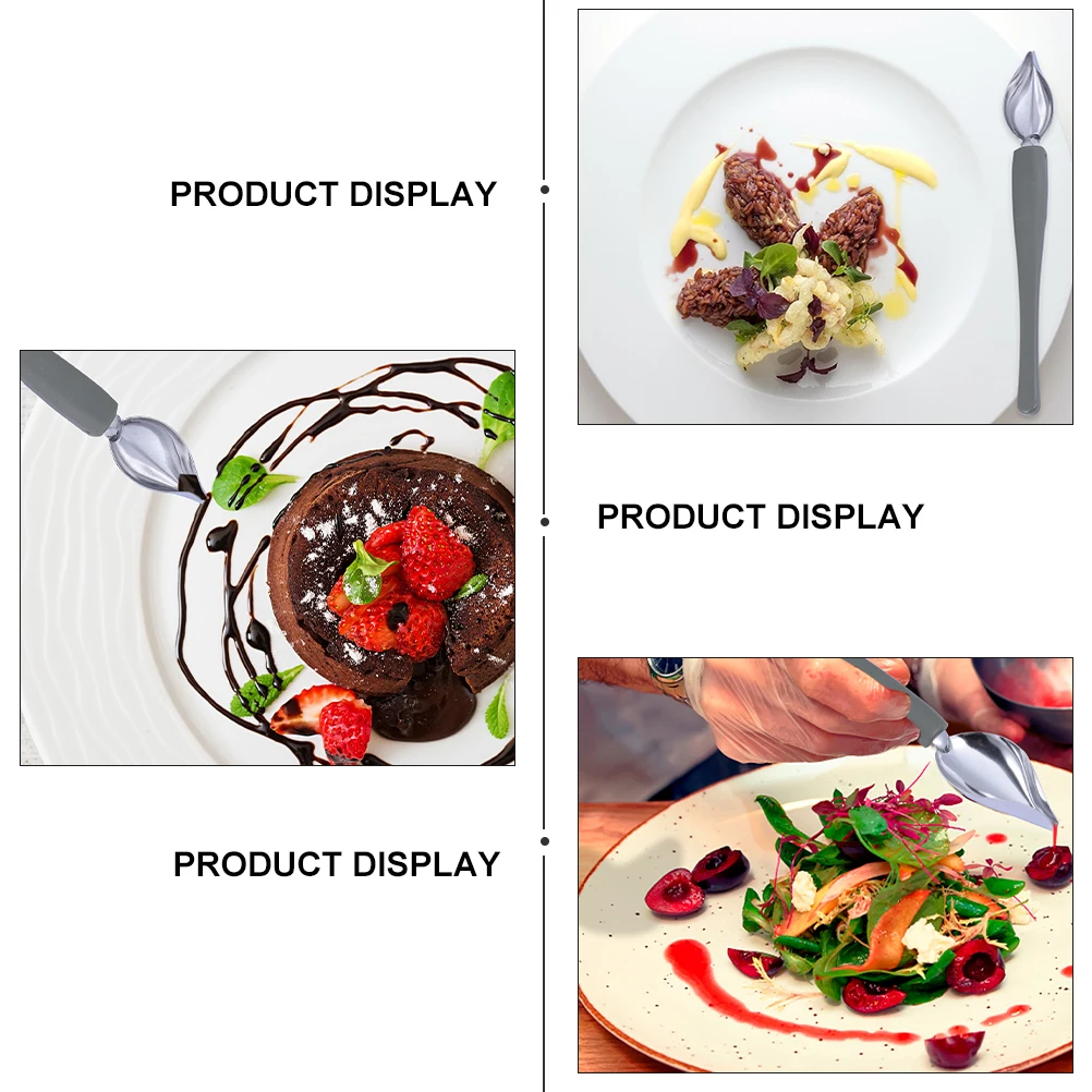 

6pcs Stainless Steel Decorating Spoon 2 Sizes For Cake Coffee Sauce Plating Culinary Tool Saucier Painting Pencil Kitchen