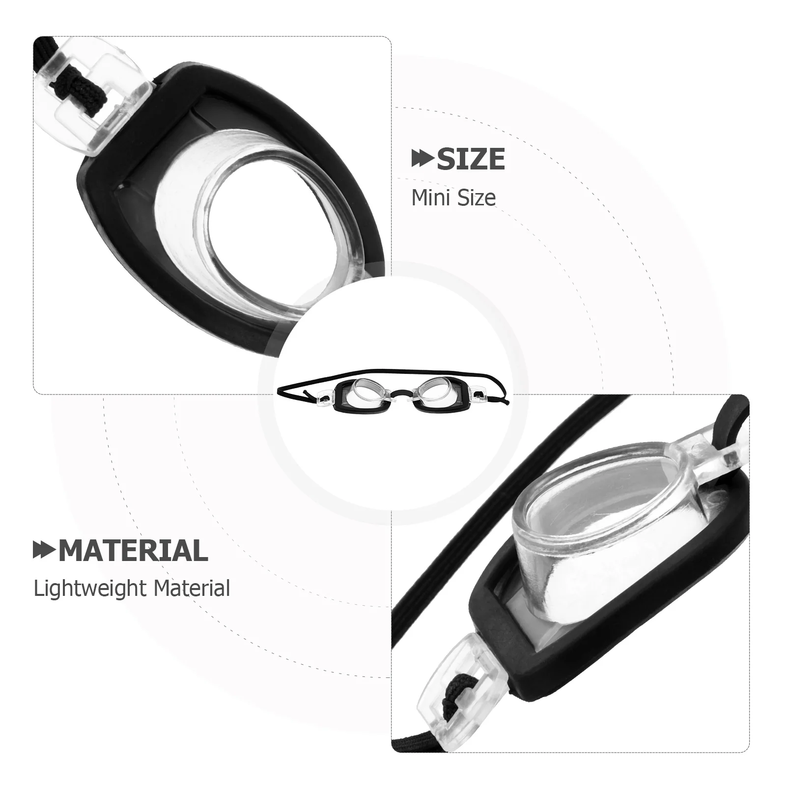 水泳アクセサリー用ミニチュア水泳ゴーグル4個、DIYクラフトプールパーティープレイセットおもちゃ、小さなダイビングアイウェアキッズプレイハウス