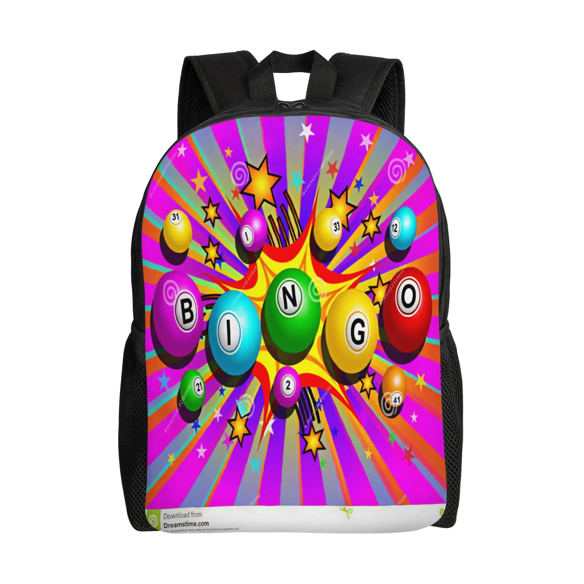 Bingo Balls Paper Game Backpack  Trekking Backpacks Youth Cute School Bags Custom Breathable Rucksack