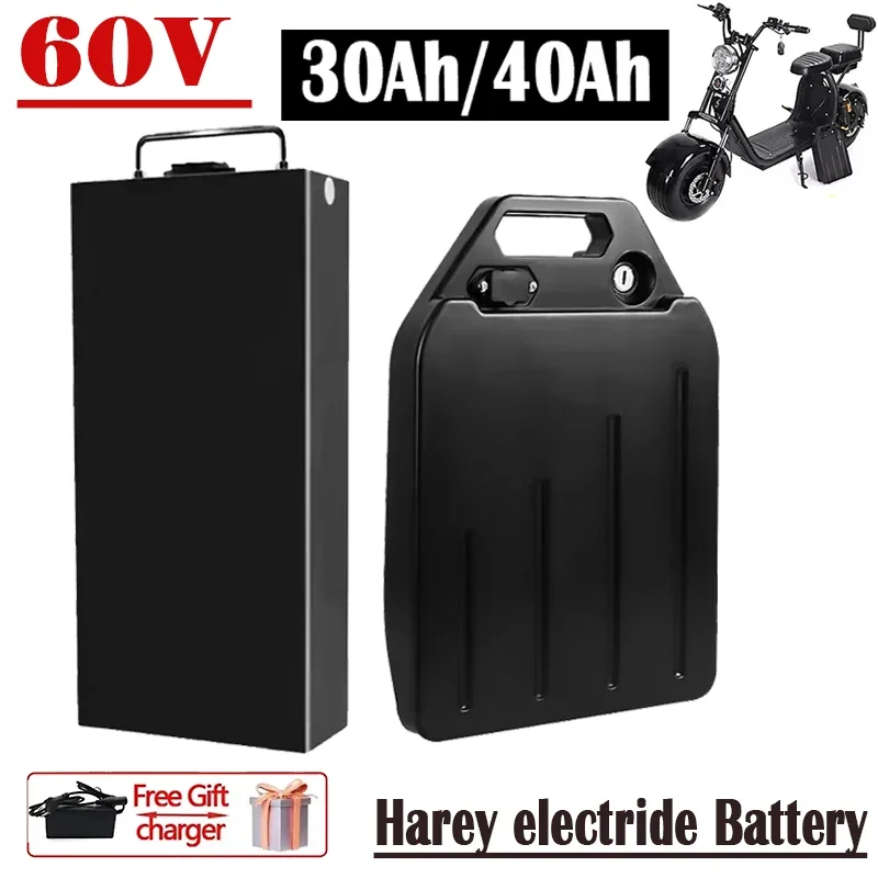 60V 30ah 40ah 18650 Lithium Battery Pack Higher Discharge 300-1800W  for Harley two wheel foldable Citycoco electric scooter