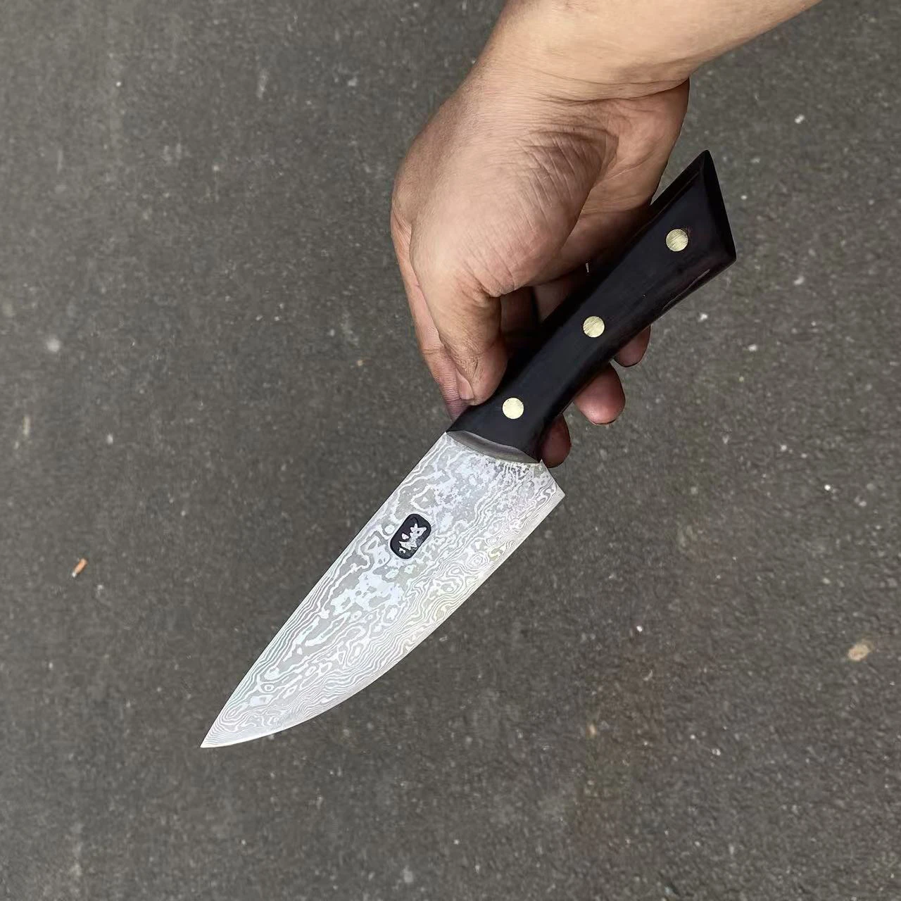 

6.3 Inch Utility Knife 300+ Layers Damascus Steel Blade Chef Cleaver Slicing Barbecue Handmade Forged Kitchen Knife Ebony Handle