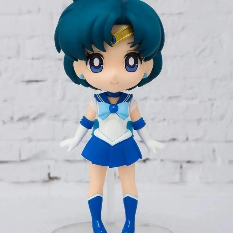 Sailor Moon Mizuno Ami Sailor Mercury Q Version Action Figure Cartoon Anime Figure Model Toys for Girls Birthday Toys Hobbies