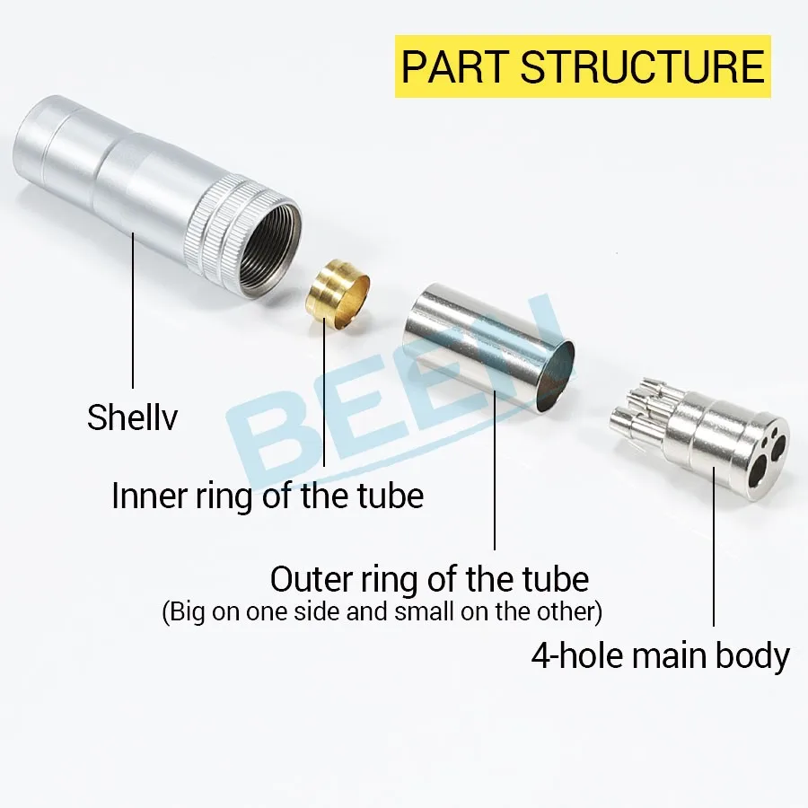 2 Hole 4 Hole Dental Handpiece Hose Connector Stainless Steel Dental Air Water Tube Joint Dental Unit Accessory
