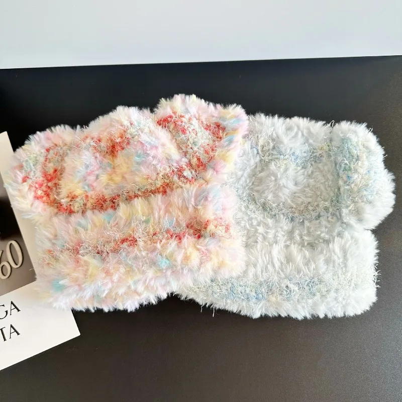 

Kids' Autumn/Winter Cute Cat Ear Hat - Colorful Plush Thickened Warm Cold-proof Beanie, Unisex for Older Children & Students