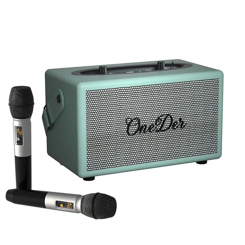 New Oneder D7 4-inch vintage leather handheld  Speaker Wireless Outdoor Portable Music Player Stereo Speaker with mic